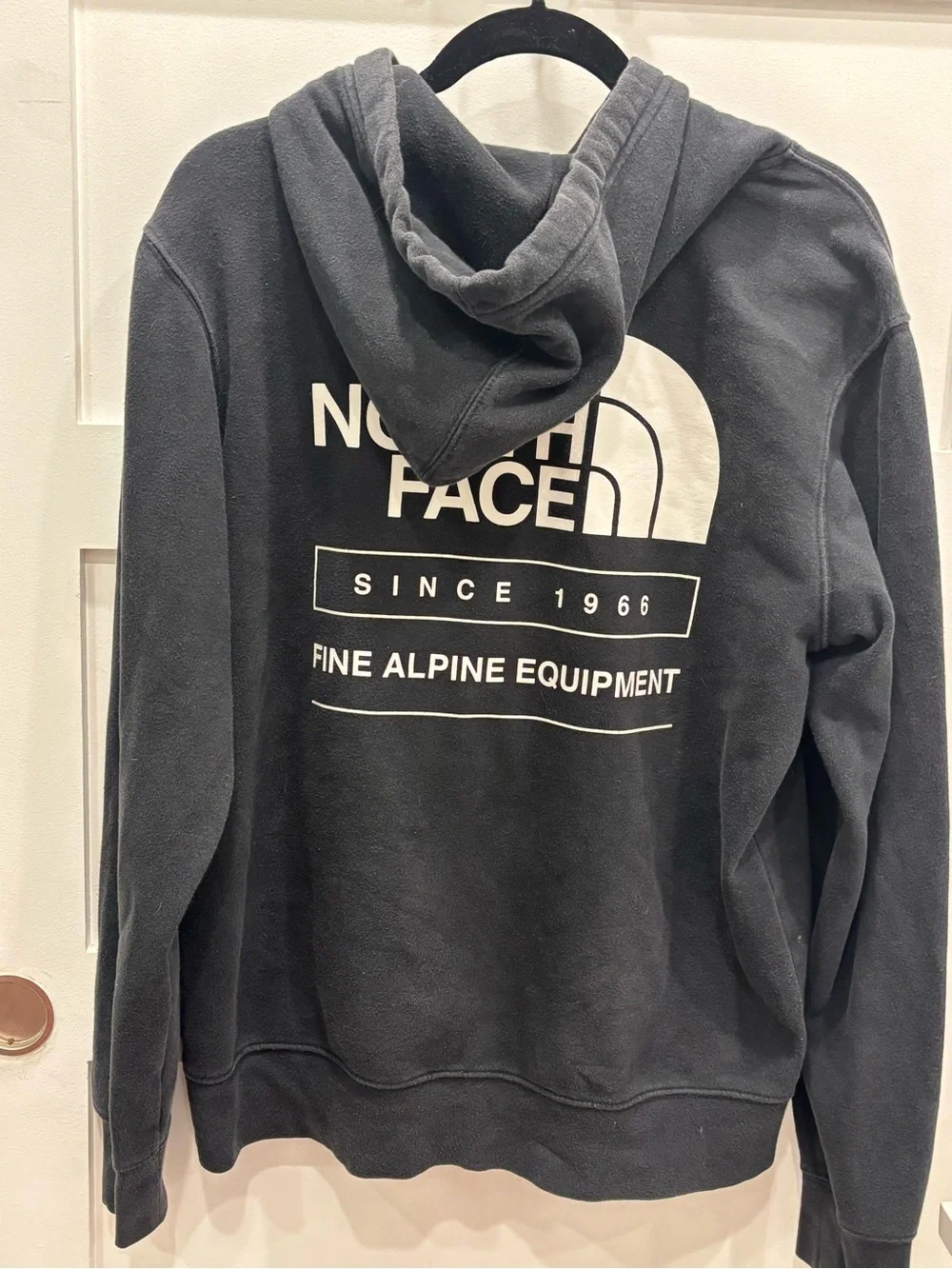 The North Face Men's Hooded Sweatshirt - Black with Alpine White Logo